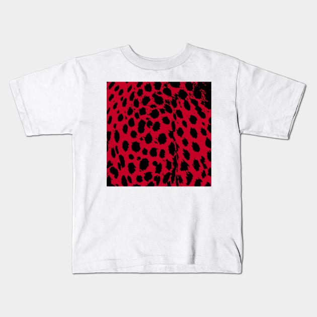 Cheetah Red Kids T-Shirt by BlakCircleGirl